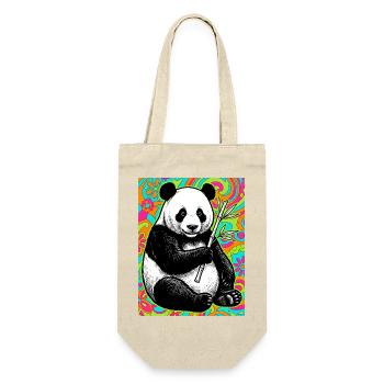 Panda - Geschenkbeutel für Flaschen - Natur - Vorne