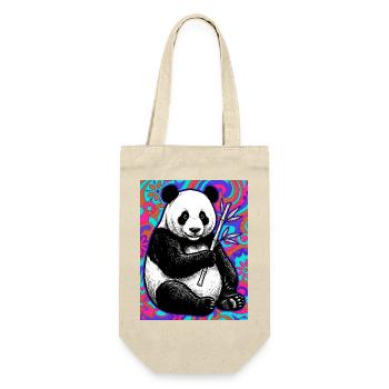 Panda - Geschenkbeutel für Flaschen - Natur - Vorne