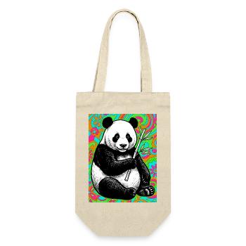 Panda - Geschenkbeutel für Flaschen - Natur - Vorne