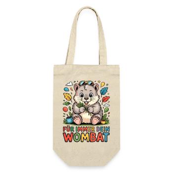 Für Immer Dein Wombat - Geschenkbeutel für Flaschen - Natur - Vorne