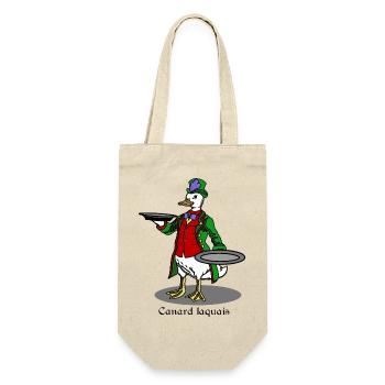 Canard laquais - humour cuisine et jeu de mots - Sac à bouteille - nature - Devant