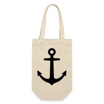 Anker Maritim Schiff Logo - Geschenkbeutel für Flaschen - Natur - Vorne