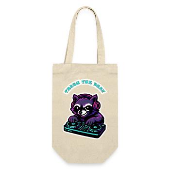 Trash The Beat – Waschbär-DJ Neon - Geschenkbeutel für Flaschen - Natur - Vorne