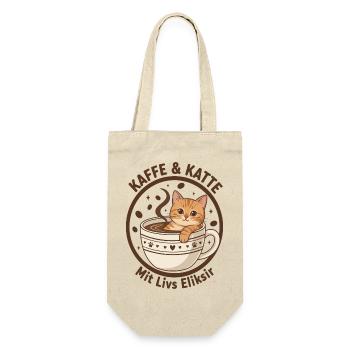 Coffee Cat in Cup: Purr Elixir - Gift Bag for Bottles - nature - Front