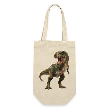 Geometrischer grüner T-Rex Low Poly Tarnmuster - Geschenkbeutel für Flaschen - Natur - Vorne