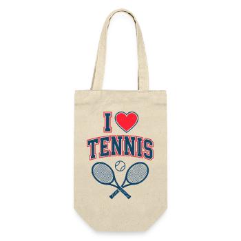 I Love Tennis Shirt, Cool Tennis Fan Style - Gift Bag for Bottles - nature - Front