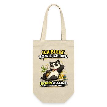 Ich bleib so wie ich bin Panda - Geschenkbeutel für Flaschen - Natur - Vorne