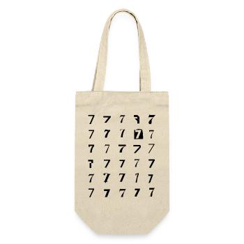 Nummer 7 Numerologie Typografisches Design - Geschenkbeutel für Flaschen - Natur - Vorne