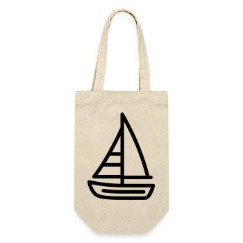 Boot - Geschenkbeutel für Flaschen - Natur - Vorne