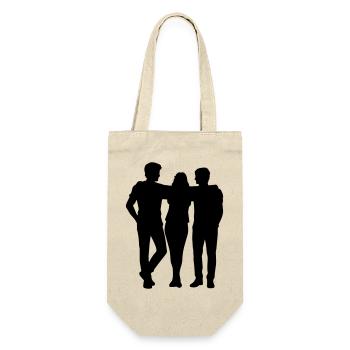 People Group Silhouette Friends Team Together - Gift Bag for Bottles - nature - Front