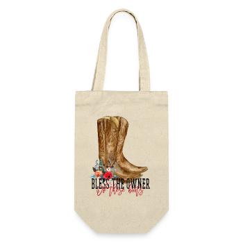 Floral Watercolor Cowboy Boots - Gift Bag for Bottles - nature - Front