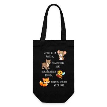 Schlau wie ein Fuchs - Motivation Einschulung  - Geschenkbeutel für Flaschen - Schwarz - Vorne
