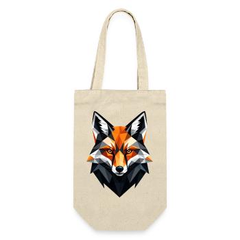 Geometrischer Fuchs Kopf - Geschenkbeutel für Flaschen - Natur - Vorne