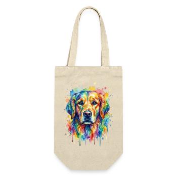 Rainbow Watercolor Dog Portrait - Gift Bag for Bottles - nature - Front