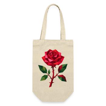 Geometric Rose | Polygon Floral Motif - Gift Bag for Bottles - nature - Front
