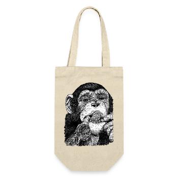 Le chimpanzé tire la langue. - Sac à bouteille - nature - Devant