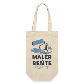 Maler in Rente – Pinsel weg & Farbrolle Grafik - Geschenkbeutel für Flaschen - Natur - Vorne