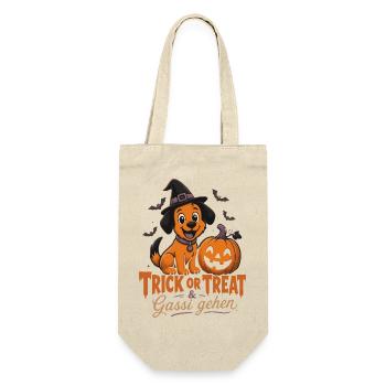 Halloween Kürbis-Gang - Geschenkbeutel für Flaschen - Natur - Vorne