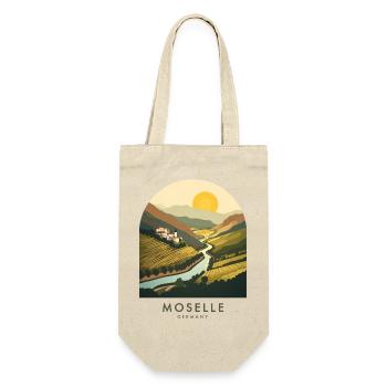 Mosel Germany | Vintage River Valley Poster - Geschenkbeutel für Flaschen - Natur - Vorne