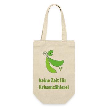 Keine Zeit Für Erbsenzähler – Grüne Erbse - Geschenkbeutel für Flaschen - Natur - Vorne