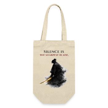 Le silence est le cadeau stoïque le plus tranchant des samouraïs - Sac à bouteille - nature - Devant