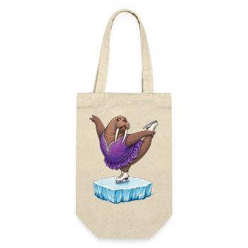 Walross als Eiskunstläuferin auf Eisscholle Kür - Gift Bag for Bottles - nature - Front