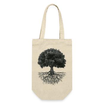 Tree of Life with Roots – Black & White - Gift Bag for Bottles - nature - Front