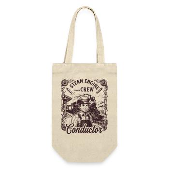 Vintage Steam Locomotive Train Driver Shirt for Child - Gift Bag for Bottles - nature - Front