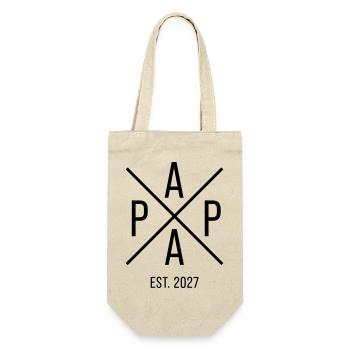 Papa  Established 2027 Vater Papa Vatertag - Geschenkbeutel für Flaschen - Natur - Vorne