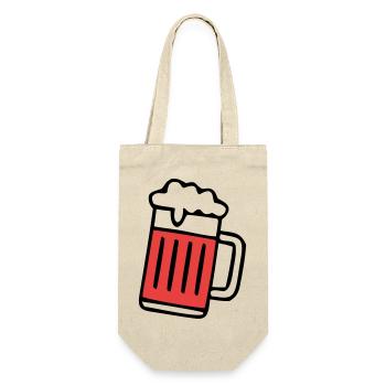 Roter Bierkrug Schaum Icon - Geschenkbeutel für Flaschen - Natur - Vorne