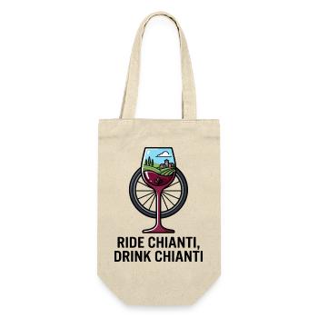 Reiten Sie Chianti Trinken Chianti Radfahren Weinkunst - Geschenkbeutel für Flaschen - Natur - Vorne