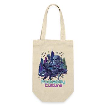 Neon Rockabilly SciFi Kultur - Geschenkbeutel für Flaschen - Natur - Vorne