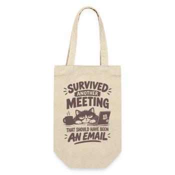 Überlebtes Meeting – hätte eine Email sein sollen - Geschenkbeutel für Flaschen - Natur - Vorne