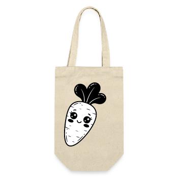 Stern-Kawaii-Karotte - Geschenkbeutel für Flaschen - Natur - Vorne