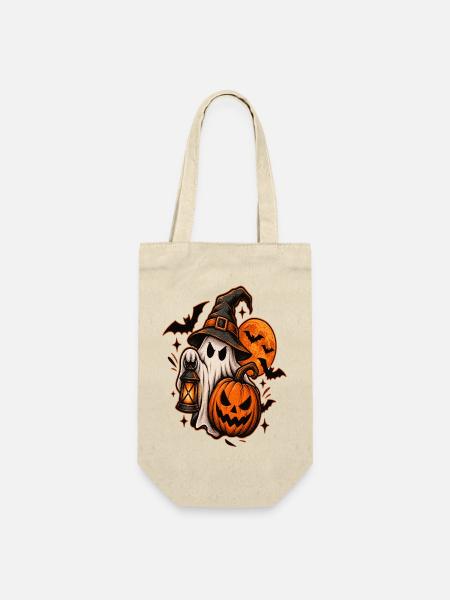 Spukhaftes Halloween Design - Geschenkbeutel für Flaschen - Natur