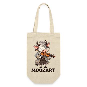 Cute Cow Mozart Wortspiel Klassische Musik Geiger Kunst - Geschenkbeutel für Flaschen - Natur - Vorne
