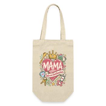 Mama Chefin vom Familienchaos - Geschenkbeutel für Flaschen - Natur - Vorne