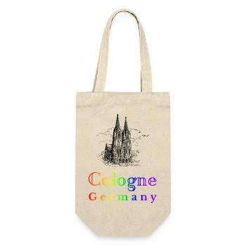 Kölner Dom Regenbogen - Geschenkbeutel für Flaschen - Natur - Vorne