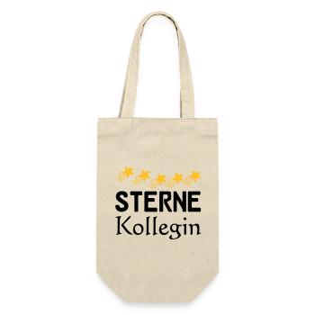 Sterne Kollegin Geschenk - Geschenkbeutel für Flaschen - Natur - Vorne