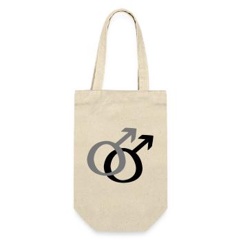 Man & Man - Gift Bag for Bottles - nature - Front