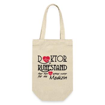 Doktor Ruhestand Rente Arzt Medizin Geschenk - Geschenkbeutel für Flaschen - Natur - Vorne