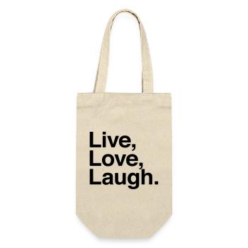 live love laugh - Geschenkbeutel für Flaschen - Natur - Vorne