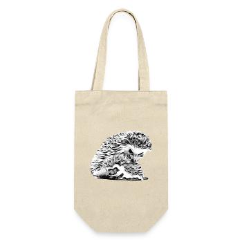 Hedgehog mom with hedgehog baby - Gift Bag for Bottles - nature - Front