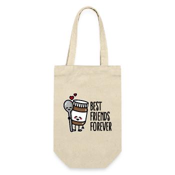 Best friends forever chocolate spread / spoon BFF - Geschenkbeutel für Flaschen - Natur - Vorne