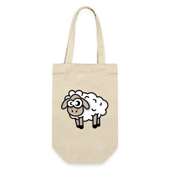 Schaf comic lustig cool cartoon Schafe Symbol - Geschenkbeutel für Flaschen - Natur - Vorne