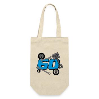 60th birthday, screwdriver ./+ - Gift Bag for Bottles - nature - Front