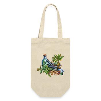 Herb Witch Utensils Fantasy Design - Gift Bag for Bottles - nature - Front