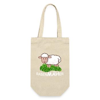 RasenMäher Schaf im Gras - Geschenkbeutel für Flaschen - Natur - Vorne