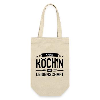 köchin mama kochen küche beste mutter mom lecker  - Geschenkbeutel für Flaschen - Natur - Vorne