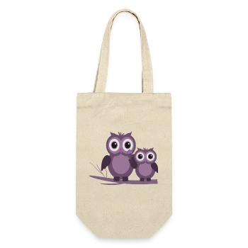 two owls purple plum lilac - Gift Bag for Bottles - nature - Front